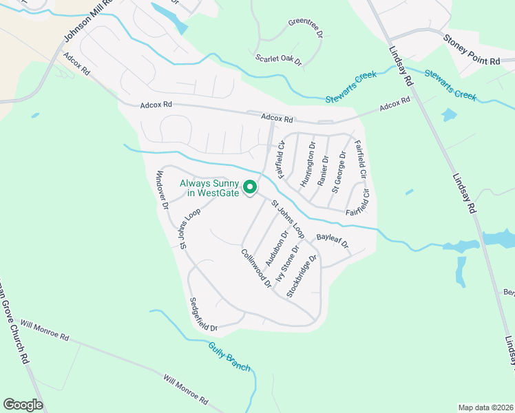 map of restaurants, bars, coffee shops, grocery stores, and more near 105 Saint Johns Loop in Raeford