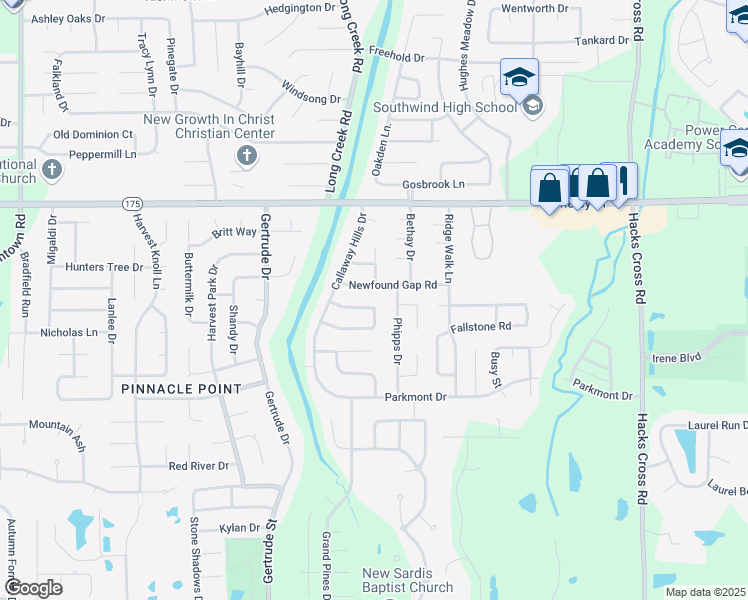 map of restaurants, bars, coffee shops, grocery stores, and more near 7672 Mineral Crest Circle North in Memphis