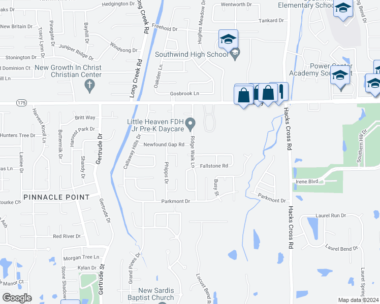 map of restaurants, bars, coffee shops, grocery stores, and more near 7768 Windy Willow Cove in Memphis