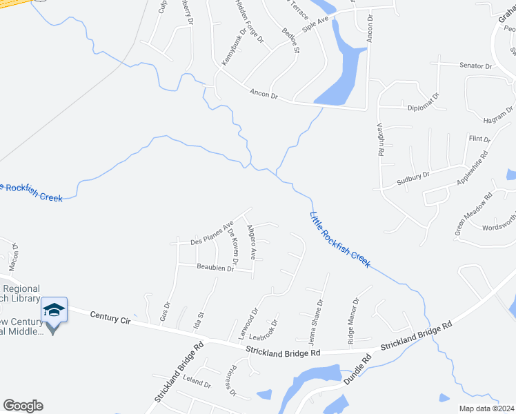 map of restaurants, bars, coffee shops, grocery stores, and more near 4001 Des Planes Avenue in Fayetteville
