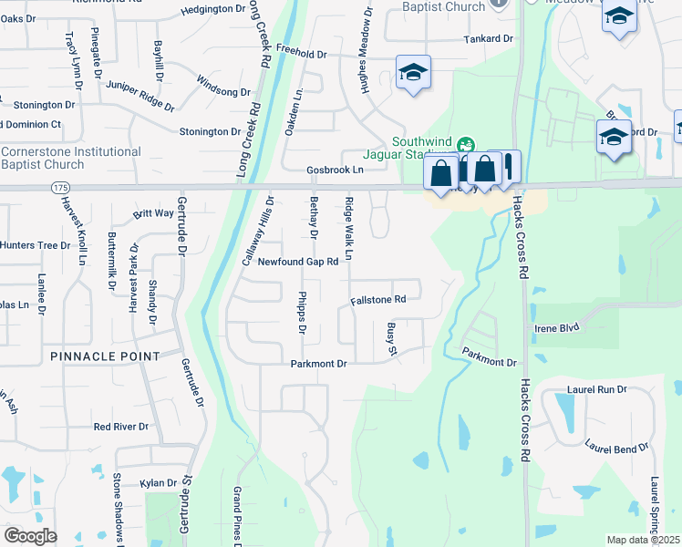 map of restaurants, bars, coffee shops, grocery stores, and more near 7762 Windy Willow Cove in Memphis