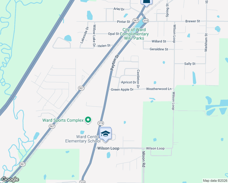 map of restaurants, bars, coffee shops, grocery stores, and more near 15 Green Apple Drive in Ward