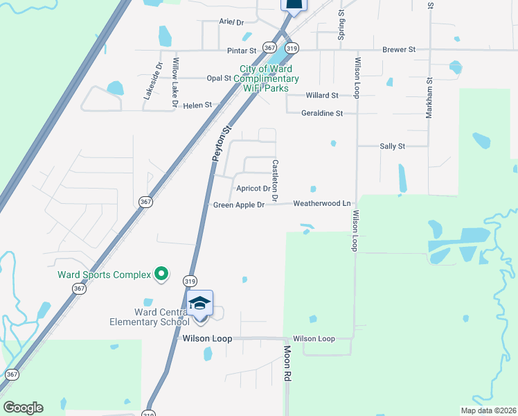 map of restaurants, bars, coffee shops, grocery stores, and more near 40 Green Apple Drive in Ward