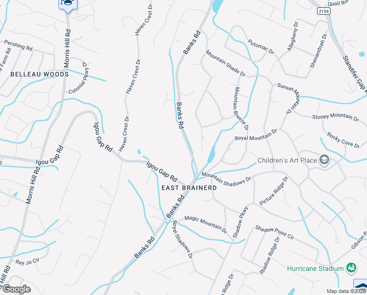 map of restaurants, bars, coffee shops, grocery stores, and more near 2927 Banks Road in Chattanooga