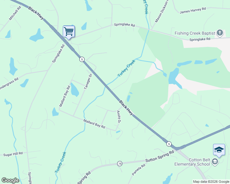 map of restaurants, bars, coffee shops, grocery stores, and more near 1552 Black Highway in York