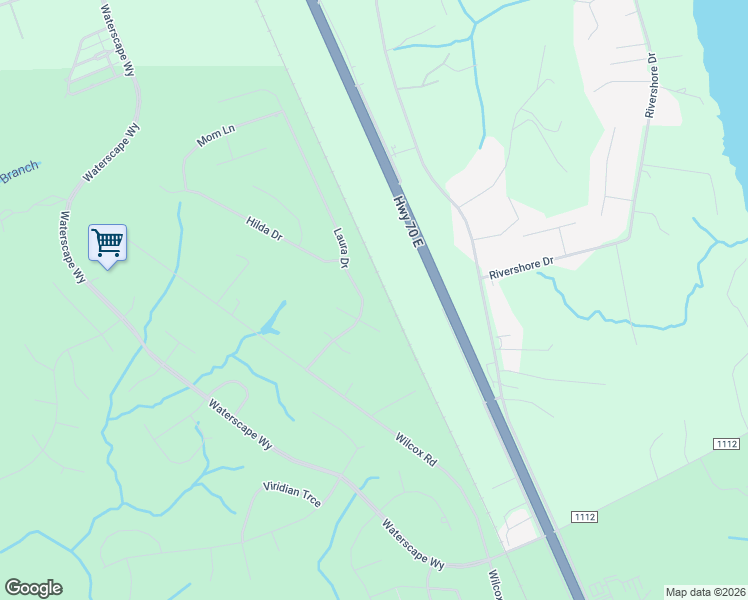 map of restaurants, bars, coffee shops, grocery stores, and more near 120 Laura Drive in New Bern