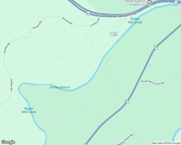 map of restaurants, bars, coffee shops, grocery stores, and more near 675 Little Ranger Road in Murphy