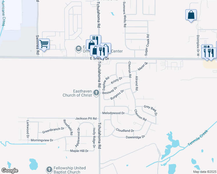 map of restaurants, bars, coffee shops, grocery stores, and more near 3306 Kristy Drive in Memphis