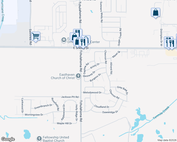 map of restaurants, bars, coffee shops, grocery stores, and more near 3306 Kristy Drive in Memphis