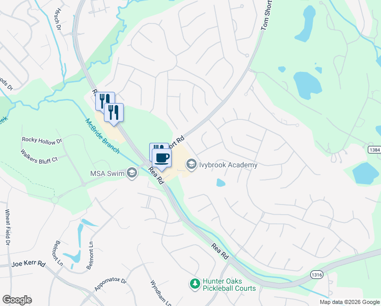 map of restaurants, bars, coffee shops, grocery stores, and more near 8804 Gracefield Drive in Waxhaw