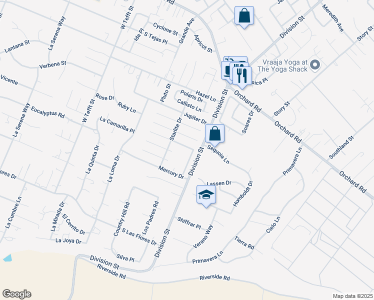 map of restaurants, bars, coffee shops, grocery stores, and more near 468 Neptune Drive in Nipomo