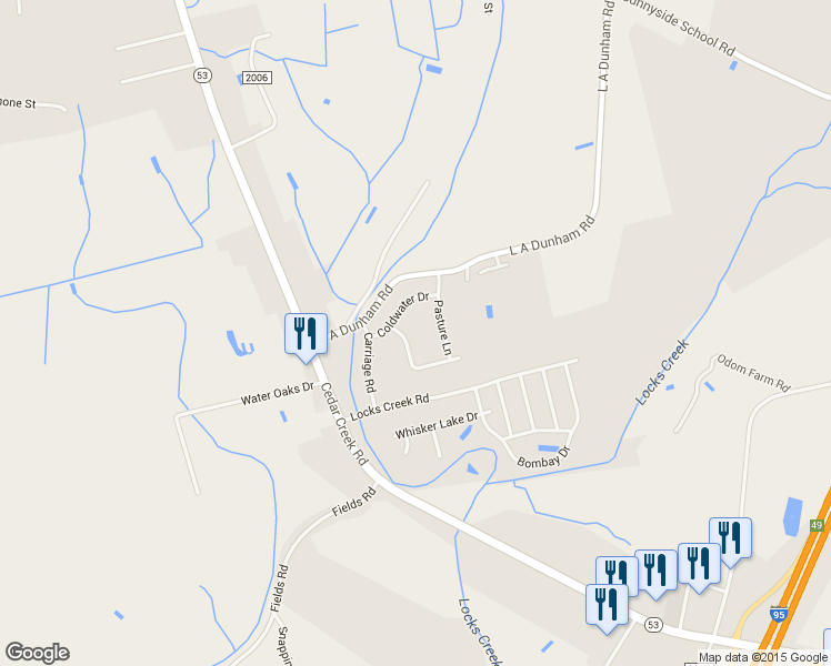 map of restaurants, bars, coffee shops, grocery stores, and more near 1109 Windmill Road in Fayetteville