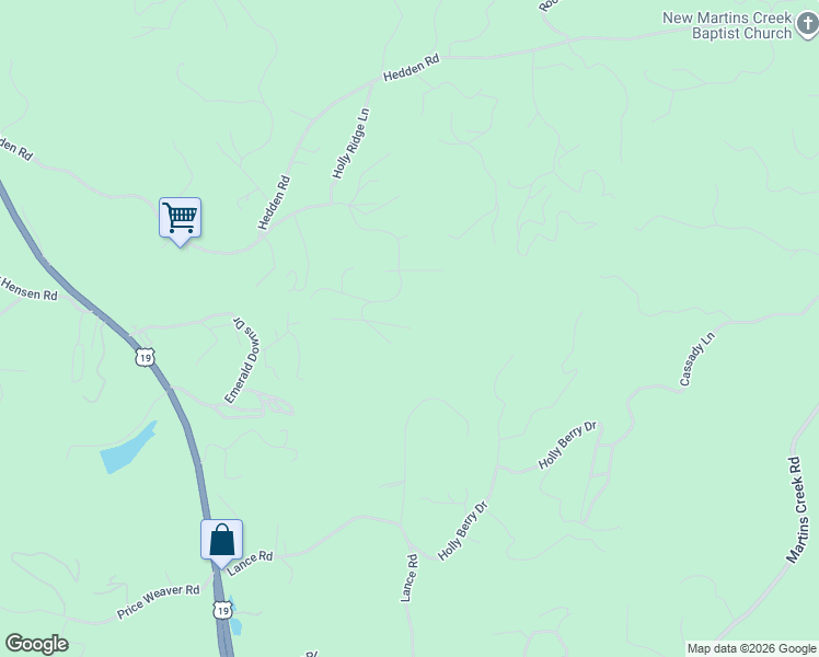 map of restaurants, bars, coffee shops, grocery stores, and more near 77 Blue Ridge Lane in Murphy