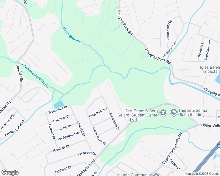 map of restaurants, bars, coffee shops, grocery stores, and more near 33A Wedgefield Drive in Boiling Springs