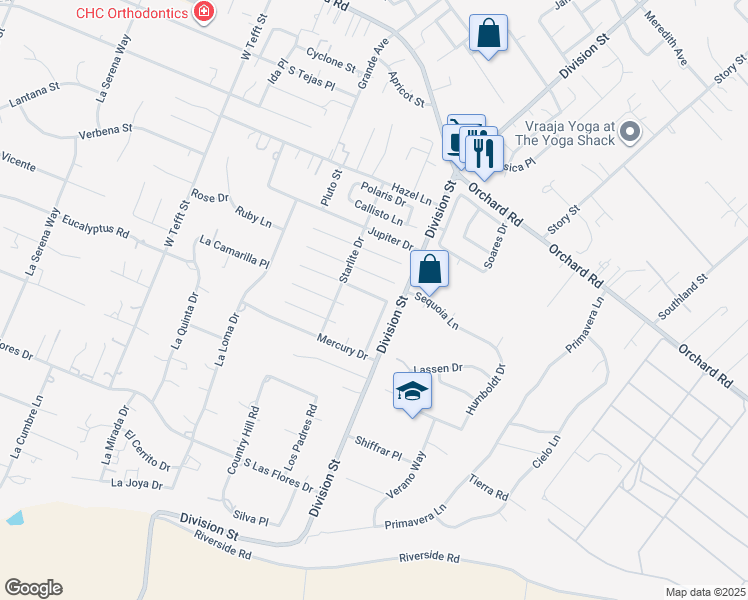 map of restaurants, bars, coffee shops, grocery stores, and more near 468 Neptune Drive in Nipomo