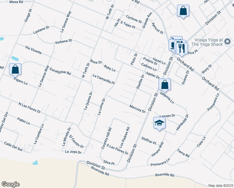 map of restaurants, bars, coffee shops, grocery stores, and more near 306 Venus Court in Nipomo
