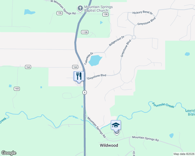 map of restaurants, bars, coffee shops, grocery stores, and more near 15 Greystone Boulevard in Cabot
