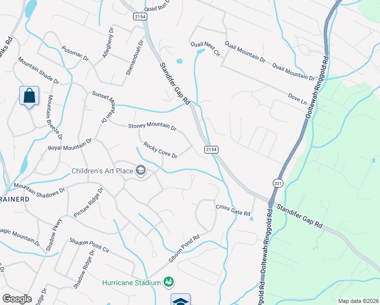 map of restaurants, bars, coffee shops, grocery stores, and more near 9202 Stoney Mountain Dr in Chattanooga