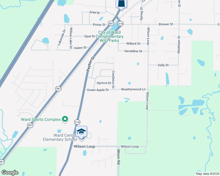 map of restaurants, bars, coffee shops, grocery stores, and more near 40 Green Apple Drive in Ward