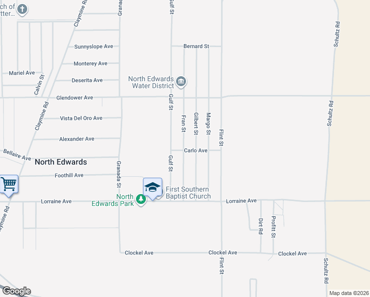 map of restaurants, bars, coffee shops, grocery stores, and more near in North Edwards