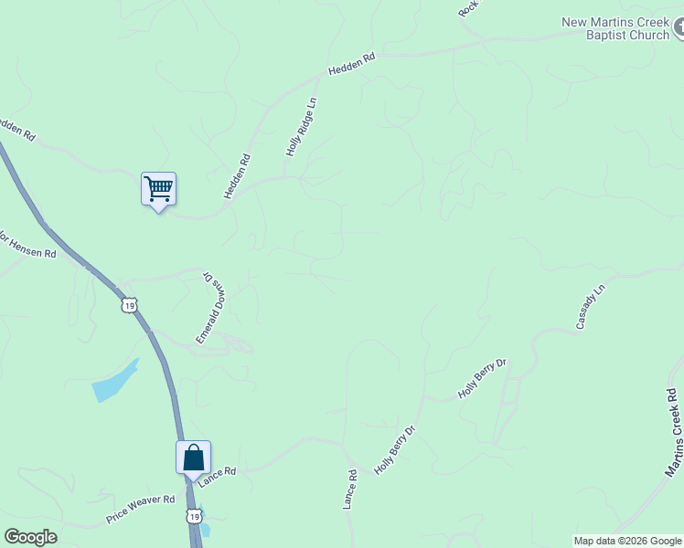 map of restaurants, bars, coffee shops, grocery stores, and more near 77 Blue Ridge Lane in Murphy