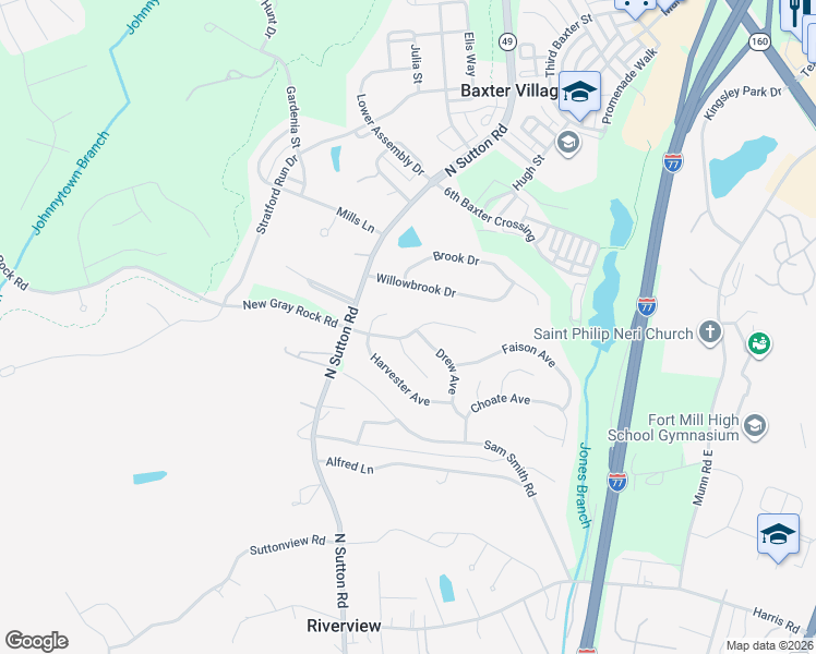 map of restaurants, bars, coffee shops, grocery stores, and more near 701 Drew Avenue in Fort Mill
