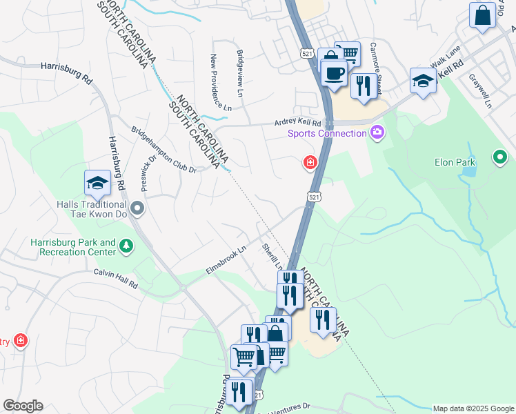 map of restaurants, bars, coffee shops, grocery stores, and more near in Charlotte