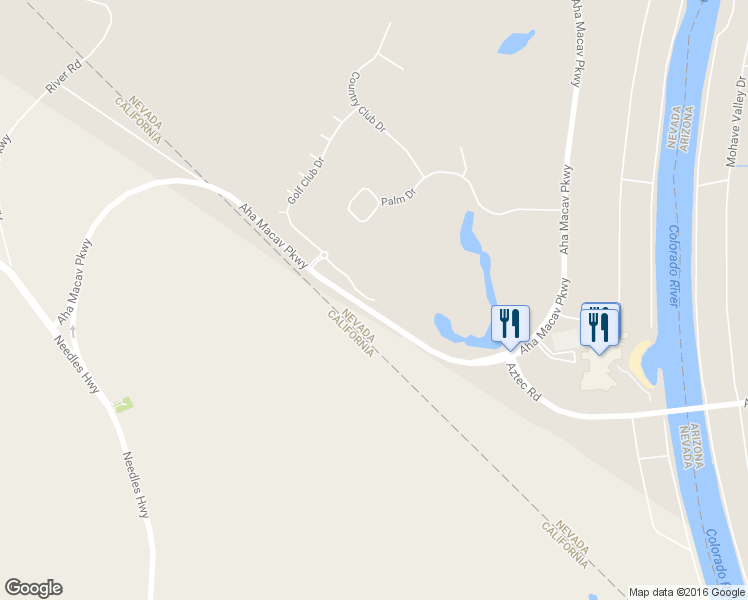 map of restaurants, bars, coffee shops, grocery stores, and more near 1221 Golf Club Drive in Laughlin