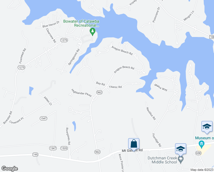 map of restaurants, bars, coffee shops, grocery stores, and more near 1496 State Road S-46-962 in Rock Hill