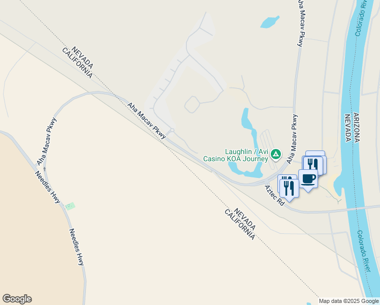 map of restaurants, bars, coffee shops, grocery stores, and more near 1160 Golf Club Drive in Laughlin