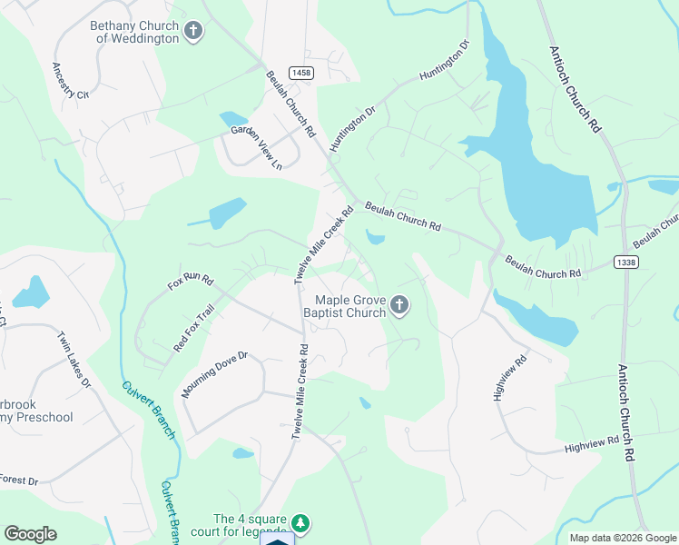 map of restaurants, bars, coffee shops, grocery stores, and more near 304 Maple Grove Church Road in Matthews