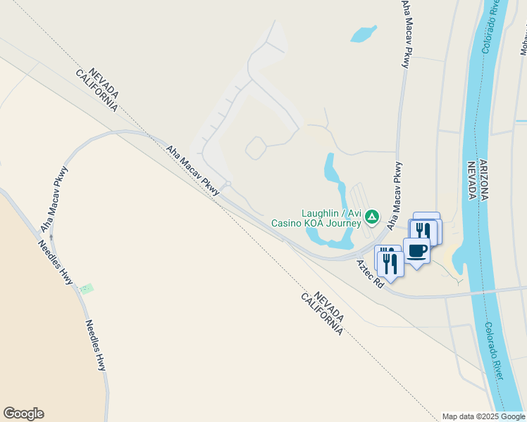 map of restaurants, bars, coffee shops, grocery stores, and more near 1195 Golf Club Drive in Laughlin