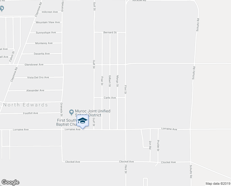 map of restaurants, bars, coffee shops, grocery stores, and more near 13325 Margo Street in North Edwards