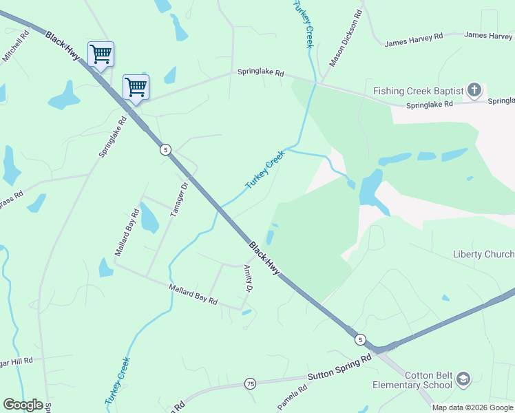 map of restaurants, bars, coffee shops, grocery stores, and more near 1552 Black Highway in York