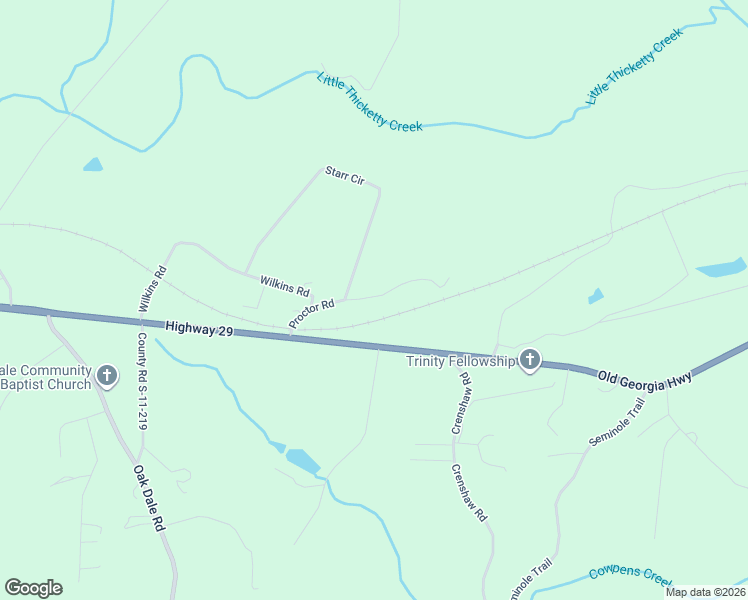 map of restaurants, bars, coffee shops, grocery stores, and more near 4538 Old Georgia Highway in Cowpens
