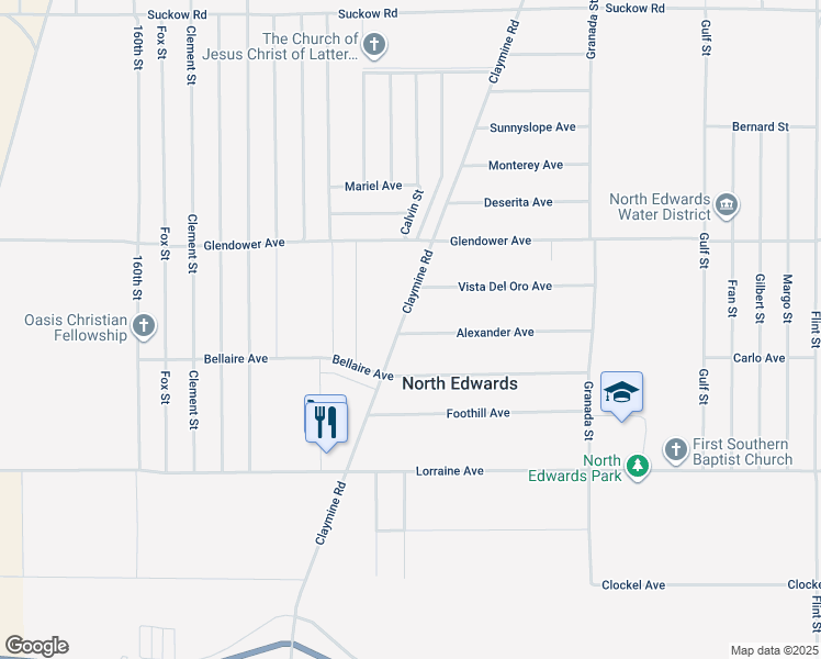 map of restaurants, bars, coffee shops, grocery stores, and more near in North Edwards