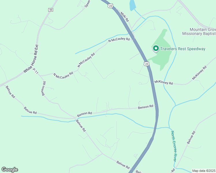 map of restaurants, bars, coffee shops, grocery stores, and more near 46 McCauley Lane in Travelers Rest