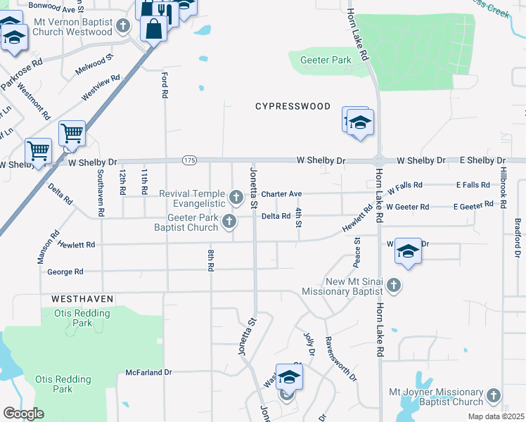 map of restaurants, bars, coffee shops, grocery stores, and more near 329 Charter Avenue in Memphis