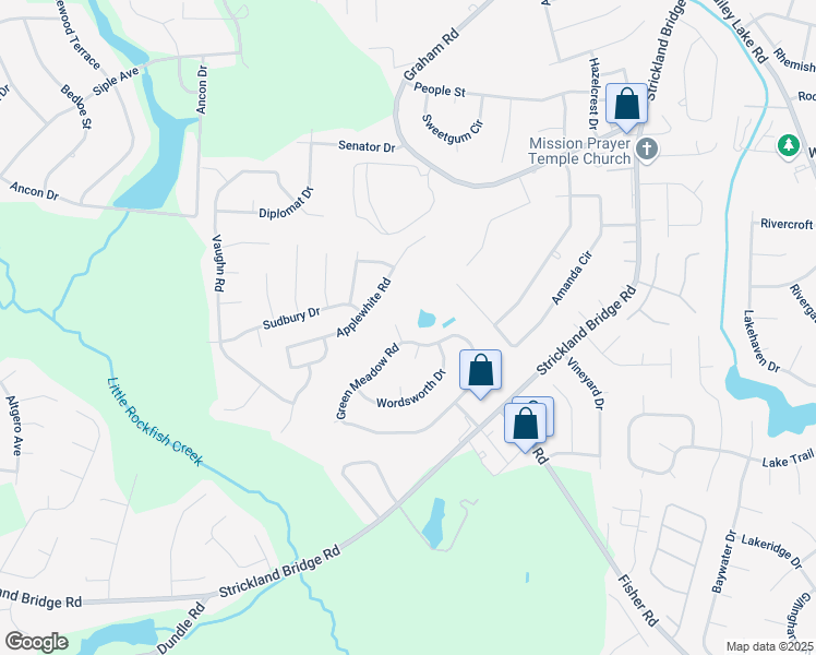 map of restaurants, bars, coffee shops, grocery stores, and more near 1905 Green Circle in Fayetteville