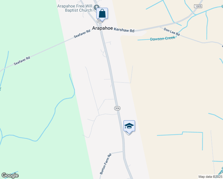 map of restaurants, bars, coffee shops, grocery stores, and more near 8626 North Carolina 306 in Arapahoe