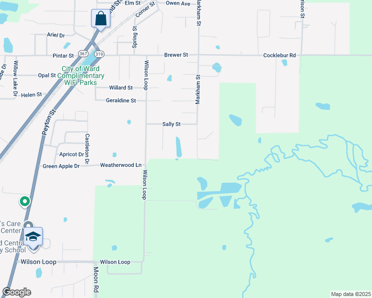 map of restaurants, bars, coffee shops, grocery stores, and more near 1080 Markham Street in Ward