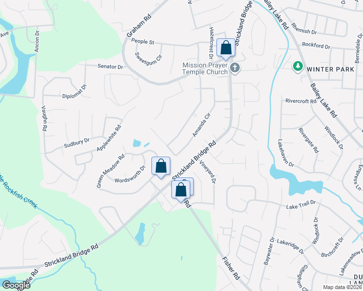 map of restaurants, bars, coffee shops, grocery stores, and more near 6550 Amanda Circle in Fayetteville