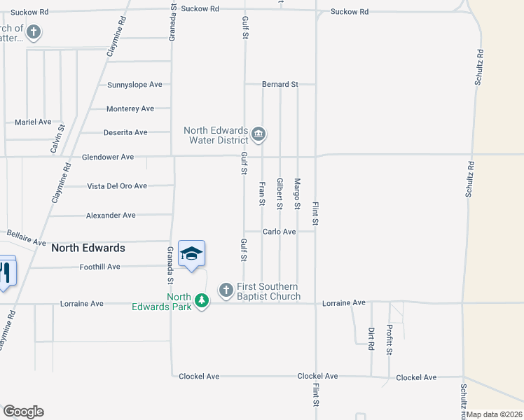 map of restaurants, bars, coffee shops, grocery stores, and more near Fran Street in North Edwards