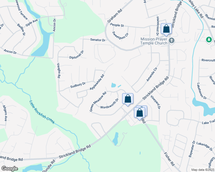 map of restaurants, bars, coffee shops, grocery stores, and more near 1905 Green Circle in Fayetteville