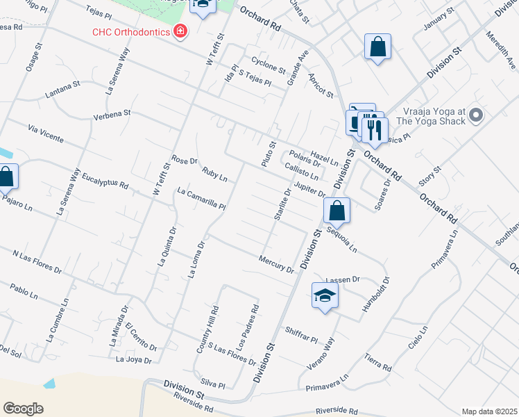 map of restaurants, bars, coffee shops, grocery stores, and more near 357 Neptune Drive in Nipomo