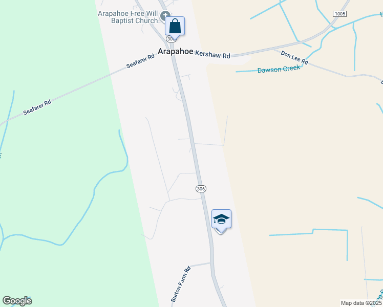 map of restaurants, bars, coffee shops, grocery stores, and more near 8596 North Carolina 306 in Arapahoe