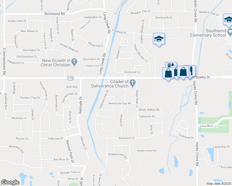 map of restaurants, bars, coffee shops, grocery stores, and more near 7699 Ivy Bend Cove in Memphis
