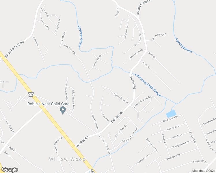 map of restaurants, bars, coffee shops, grocery stores, and more near 162 Falcon Ridge Drive in Boiling Springs