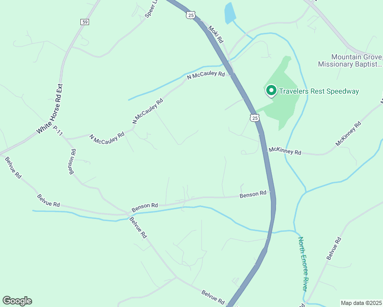 map of restaurants, bars, coffee shops, grocery stores, and more near 46 McCauley Lane in Travelers Rest