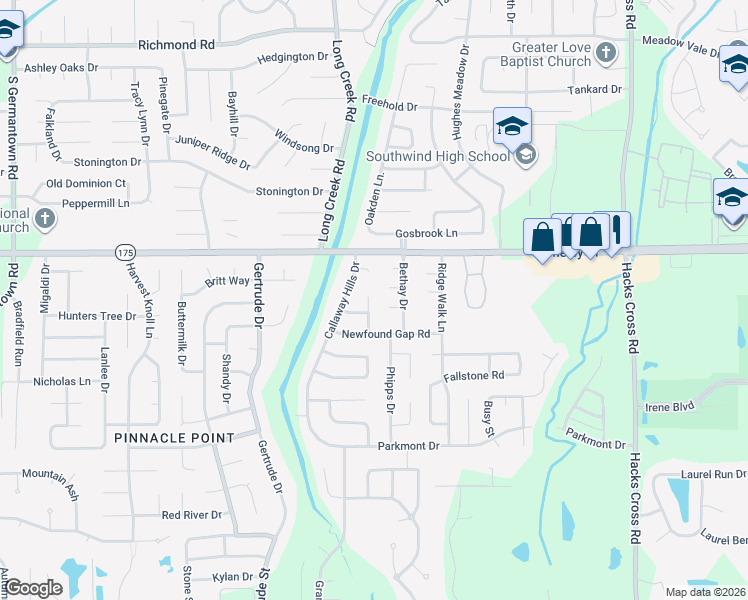 map of restaurants, bars, coffee shops, grocery stores, and more near 7699 Ivy Bend Cove in Memphis
